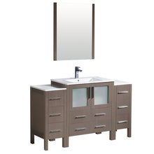 Load image into Gallery viewer, Fresca Torino 54&quot; Gray Oak Modern Bathroom Vanity w/ 2 Side Cabinets &amp; Integrated Sink- Fresca