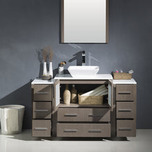 Load image into Gallery viewer, Fresca Torino 54&quot; Gray Oak Modern Bathroom Vanity w/ 2 Side Cabinets &amp; Vessel Sink- Fresca