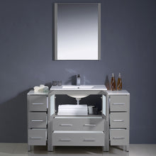 Load image into Gallery viewer, Fresca Torino 54&quot; Gray Modern Bathroom Vanity w/ 2 Side Cabinets &amp; Integrated Sink- Fresca