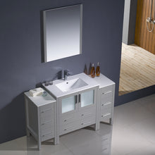 Load image into Gallery viewer, Fresca Torino 54&quot; Gray Modern Bathroom Vanity w/ 2 Side Cabinets &amp; Integrated Sink- Fresca