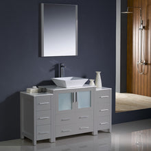 Load image into Gallery viewer, Fresca Torino 54&quot; Gray Modern Bathroom Vanity w/ 2 Side Cabinets &amp; Vessel Sink- Fresca