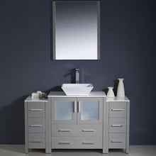 Load image into Gallery viewer, Fresca Torino 54&quot; Gray Modern Bathroom Vanity w/ 2 Side Cabinets &amp; Vessel Sink- Fresca