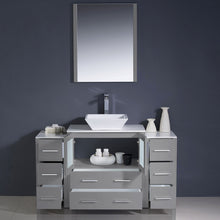 Load image into Gallery viewer, Fresca Torino 54&quot; Gray Modern Bathroom Vanity w/ 2 Side Cabinets &amp; Vessel Sink- Fresca