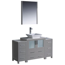 Load image into Gallery viewer, Fresca Torino 54&quot; Gray Modern Bathroom Vanity w/ 2 Side Cabinets &amp; Vessel Sink- Fresca