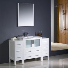 Load image into Gallery viewer, Fresca Torino 54&quot; White Modern Bathroom Vanity w/ 2 Side Cabinets &amp; Integrated Sink- Fresca