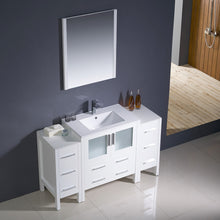 Load image into Gallery viewer, Fresca Torino 54&quot; White Modern Bathroom Vanity w/ 2 Side Cabinets &amp; Integrated Sink- Fresca