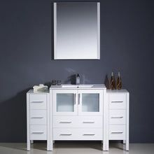 Load image into Gallery viewer, Fresca Torino 54&quot; White Modern Bathroom Vanity w/ 2 Side Cabinets &amp; Integrated Sink- Fresca