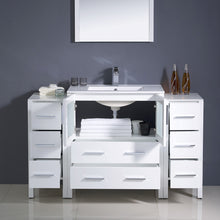 Load image into Gallery viewer, Fresca Torino 54&quot; White Modern Bathroom Vanity w/ 2 Side Cabinets &amp; Integrated Sink- Fresca
