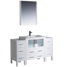 Load image into Gallery viewer, Fresca Torino 54&quot; White Modern Bathroom Vanity w/ 2 Side Cabinets &amp; Integrated Sink- Fresca
