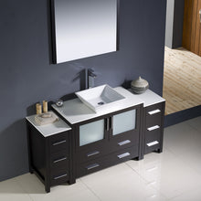 Load image into Gallery viewer, Fresca Torino 60&quot; Espresso Modern Bathroom Vanity w/ 2 Side Cabinets &amp; Vessel Sink- Fresca