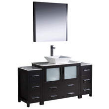 Load image into Gallery viewer, Fresca Torino 60&quot; Espresso Modern Bathroom Vanity w/ 2 Side Cabinets &amp; Vessel Sink- Fresca