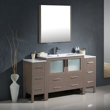 Load image into Gallery viewer, Fresca Torino 60&quot; Gray Oak Modern Bathroom Vanity w/ 2 Side Cabinets &amp; Integrated Sink- Fresca