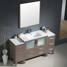 Load image into Gallery viewer, Fresca Torino 60&quot; Gray Oak Modern Bathroom Vanity w/ 2 Side Cabinets &amp; Integrated Sink- Fresca