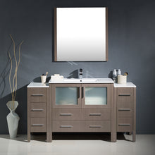 Load image into Gallery viewer, Fresca Torino 60&quot; Gray Oak Modern Bathroom Vanity w/ 2 Side Cabinets &amp; Integrated Sink- Fresca