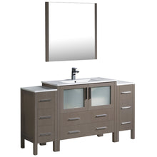 Load image into Gallery viewer, Fresca Torino 60&quot; Gray Oak Modern Bathroom Vanity w/ 2 Side Cabinets &amp; Integrated Sink- Fresca