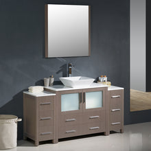 Load image into Gallery viewer, Fresca Torino 60&quot; Gray Oak Modern Bathroom Vanity w/ 2 Side Cabinets &amp; Vessel Sink- Fresca