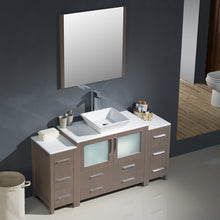 Load image into Gallery viewer, Fresca Torino 60&quot; Gray Oak Modern Bathroom Vanity w/ 2 Side Cabinets &amp; Vessel Sink- Fresca