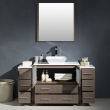 Load image into Gallery viewer, Fresca Torino 60&quot; Gray Oak Modern Bathroom Vanity w/ 2 Side Cabinets &amp; Vessel Sink- Fresca