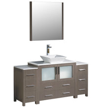 Load image into Gallery viewer, Fresca Torino 60&quot; Gray Oak Modern Bathroom Vanity w/ 2 Side Cabinets &amp; Vessel Sink- Fresca