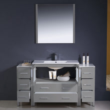 Load image into Gallery viewer, Fresca Torino 60&quot; Gray Modern Bathroom Vanity w/ 2 Side Cabinets &amp; Integrated Sink- Fresca