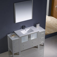 Load image into Gallery viewer, Fresca Torino 60&quot; Gray Modern Bathroom Vanity w/ 2 Side Cabinets &amp; Integrated Sink- Fresca