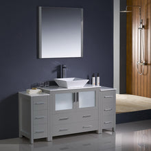 Load image into Gallery viewer, Fresca Torino 60&quot; Gray Modern Bathroom Vanity w/ 2 Side Cabinets &amp; Vessel Sink- Fresca