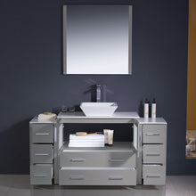 Load image into Gallery viewer, Fresca Torino 60&quot; Gray Modern Bathroom Vanity w/ 2 Side Cabinets &amp; Vessel Sink- Fresca