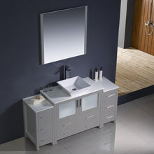 Load image into Gallery viewer, Fresca Torino 60&quot; Gray Modern Bathroom Vanity w/ 2 Side Cabinets &amp; Vessel Sink- Fresca