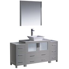 Load image into Gallery viewer, Fresca Torino 60&quot; Gray Modern Bathroom Vanity w/ 2 Side Cabinets &amp; Vessel Sink- Fresca