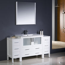 Load image into Gallery viewer, Fresca Torino 60&quot; White Modern Bathroom Vanity w/ 2 Side Cabinets &amp; Integrated Sink- Fresca