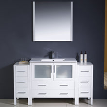 Load image into Gallery viewer, Fresca Torino 60&quot; White Modern Bathroom Vanity w/ 2 Side Cabinets &amp; Integrated Sink- Fresca