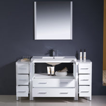 Load image into Gallery viewer, Fresca Torino 60&quot; White Modern Bathroom Vanity w/ 2 Side Cabinets &amp; Integrated Sink- Fresca