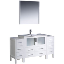 Load image into Gallery viewer, Fresca Torino 60&quot; White Modern Bathroom Vanity w/ 2 Side Cabinets &amp; Integrated Sink- Fresca