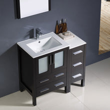 Load image into Gallery viewer, Fresca Torino 36&quot; Espresso Modern Bathroom Vanity w/ Side Cabinet &amp; Integrated Sinks- Fresca