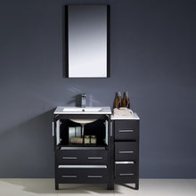 Load image into Gallery viewer, Fresca Torino 36&quot; Espresso Modern Bathroom Vanity w/ Side Cabinet &amp; Integrated Sinks- Fresca