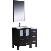 Load image into Gallery viewer, Fresca Torino 36&quot; Espresso Modern Bathroom Vanity w/ Side Cabinet &amp; Integrated Sinks- Fresca