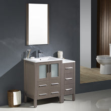 Load image into Gallery viewer, Fresca Torino 36&quot; Gray Oak Modern Bathroom Vanity w/ Side Cabinet &amp; Integrated Sinks- Fresca