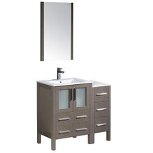 Load image into Gallery viewer, Fresca Torino 36&quot; Gray Oak Modern Bathroom Vanity w/ Side Cabinet &amp; Integrated Sinks- Fresca