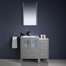 Load image into Gallery viewer, Fresca Torino 36&quot; Gray Modern Bathroom Vanity w/ Side Cabinet &amp; Integrated Sinks- Fresca