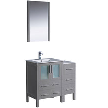 Load image into Gallery viewer, Fresca Torino 36&quot; Gray Modern Bathroom Vanity w/ Side Cabinet &amp; Integrated Sinks- Fresca