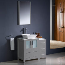 Load image into Gallery viewer, Fresca Torino 36&quot; Gray Modern Bathroom Vanity w/ Side Cabinet &amp; Vessel Sink- Fresca
