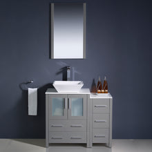 Load image into Gallery viewer, Fresca Torino 36&quot; Gray Modern Bathroom Vanity w/ Side Cabinet &amp; Vessel Sink- Fresca