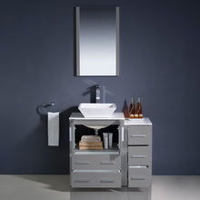 Load image into Gallery viewer, Fresca Torino 36&quot; Gray Modern Bathroom Vanity w/ Side Cabinet &amp; Vessel Sink- Fresca