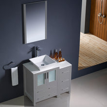 Load image into Gallery viewer, Fresca Torino 36&quot; Gray Modern Bathroom Vanity w/ Side Cabinet &amp; Vessel Sink- Fresca