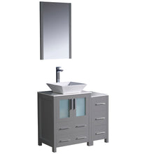 Load image into Gallery viewer, Fresca Torino 36&quot; Gray Modern Bathroom Vanity w/ Side Cabinet &amp; Vessel Sink- Fresca