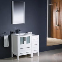 Load image into Gallery viewer, Fresca Torino 36&quot; White Modern Bathroom Vanity w/ Side Cabinet &amp; Integrated Sink- Fresca