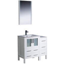 Load image into Gallery viewer, Fresca Torino 36&quot; White Modern Bathroom Vanity w/ Side Cabinet &amp; Integrated Sink- Fresca