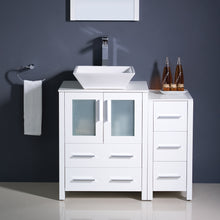 Load image into Gallery viewer, Fresca Torino 36&quot; White Modern Bathroom Vanity w/ Side Cabinet &amp; Vessel Sink- Fresca