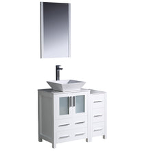 Load image into Gallery viewer, Fresca Torino 36&quot; White Modern Bathroom Vanity w/ Side Cabinet &amp; Vessel Sink- Fresca