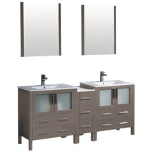 Load image into Gallery viewer, Fresca Torino 72&quot; Gray Oak Modern Double Sink Bathroom Vanity w/ Side Cabinet &amp; Integrated Sinks- Fresca